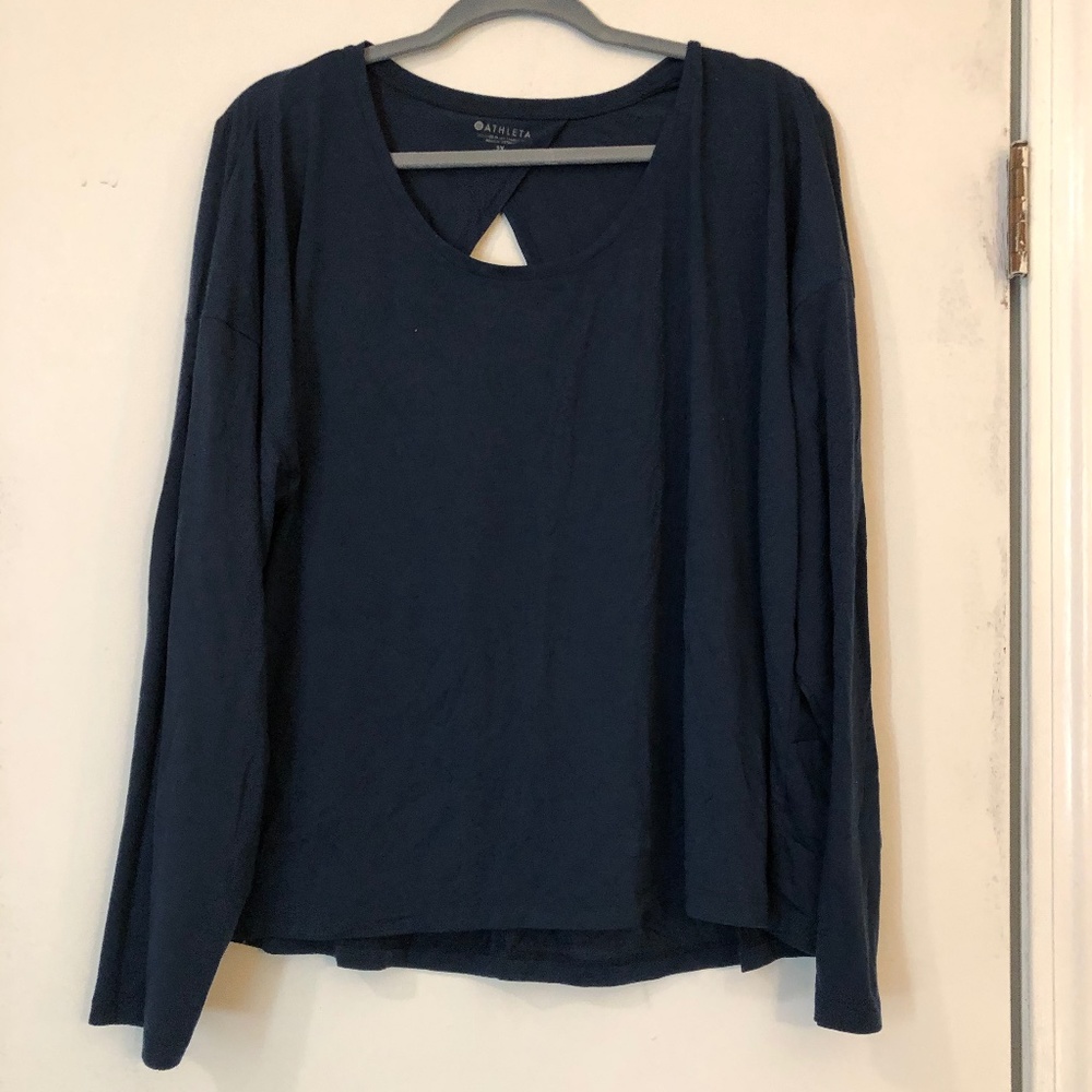 Athleta Open Back Long Sleeve T-shirt 2X